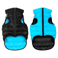 Легкая и теплая двухсторонняя куртка-жилетка для собак AiryVest, черно-голубая