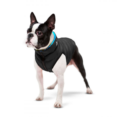 Легкая и теплая двухсторонняя куртка-жилетка для собак AiryVest, черно-голубая