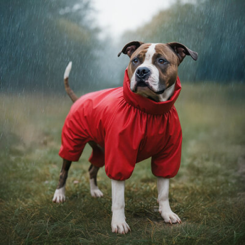 Дощовик для собак WAUDOG Clothes водонепроникний червоний
