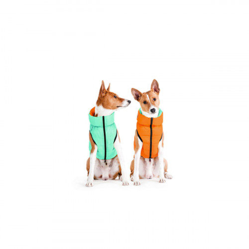 Двухсторонняя куртка-жилетка для собак AiryVest Lumi, салатово-оранжевая, светится в темноте