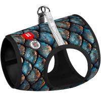 Мягкая шлея для собак WAUDOG Clothes рисунок "Чешуя" с QR паспортом