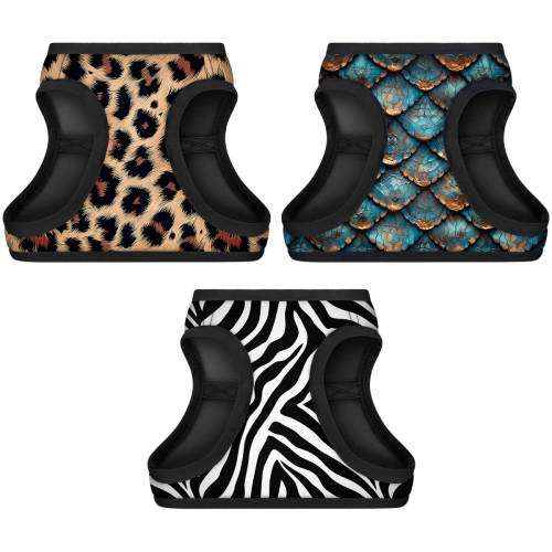 М'яка шлея для собак WAUDOG Clothes малюнок "Зебра" з QR паспортом