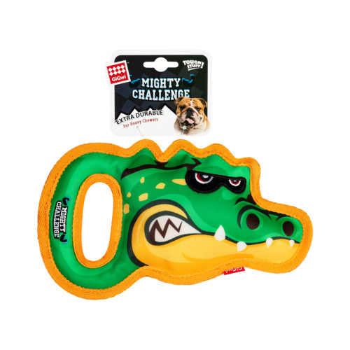 М'яка іграшка Крокодил з пищалкою GiGwi MIGHTY CHALLENGE зносостійка для собак WAUDOG