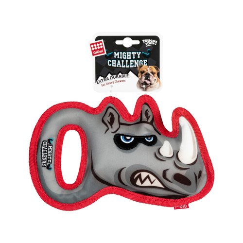 М'яка іграшка Носоріг GiGwi MIGHTY CHALLENGE з пищалкою для собак WAUDOG