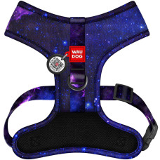 Шлея для собак дихаюча WAUDOG Mesh малюнок "NASA21" з QR паспортом