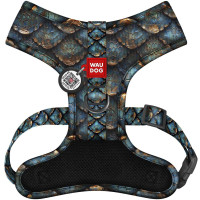Шлея для собак дихаюча WAUDOG Mesh малюнок "Луска" з QR паспортом