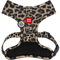 Шлея для собак дихаюча WAUDOG Mesh малюнок "Леопард" з QR паспортом
