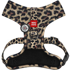 Шлея для собак дихаюча WAUDOG Mesh малюнок "Леопард" з QR паспортом