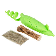 Резиновая игрушка Мышка GiGwi Refillable Catnip с мятой и мататаби салатовая для котов WAUDOG - фото 1