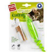 Резиновая игрушка Мышка GiGwi Refillable Catnip с мятой и мататаби салатовая для котов WAUDOG - фото 2