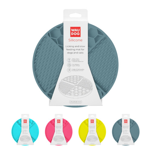 Килимок для повільного годування собак WAUDOG Silicone, сірий