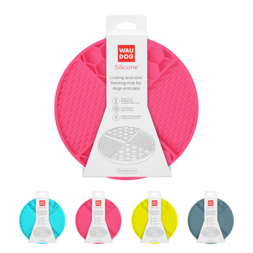Килимок для повільного годування собак WAUDOG Silicone, рожевий