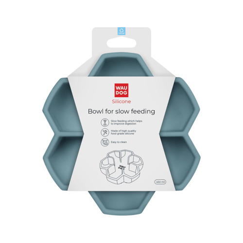 Миска для повільного харчування собак WAUDOG Silicone, сірий