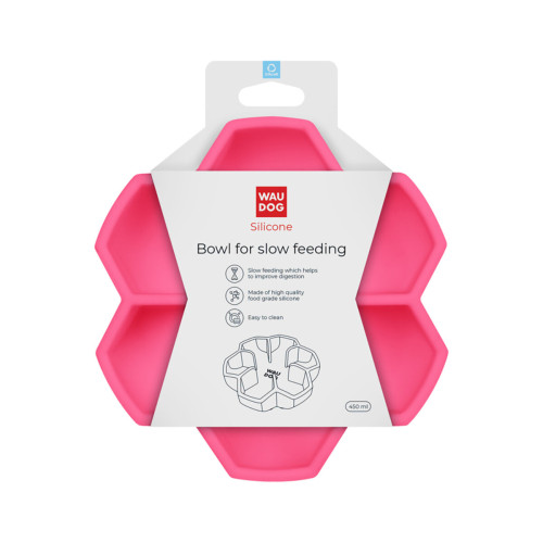 Миска для повільного харчування собак WAUDOG Silicone, рожева