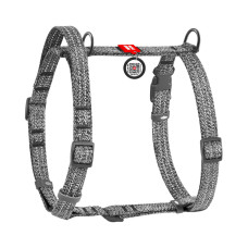Шлея для собак з ручкою анатомічна Н-подібна WAUDOG Re-cotton Сіра