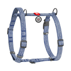 Шлея для собак з ручкою анатомічна Н-подібна WAUDOG Re-cotton Синя