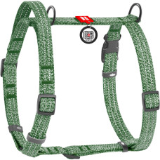 Шлея для собак з ручкою анатомічна Н-подібна WAUDOG Re-cotton Зелена
