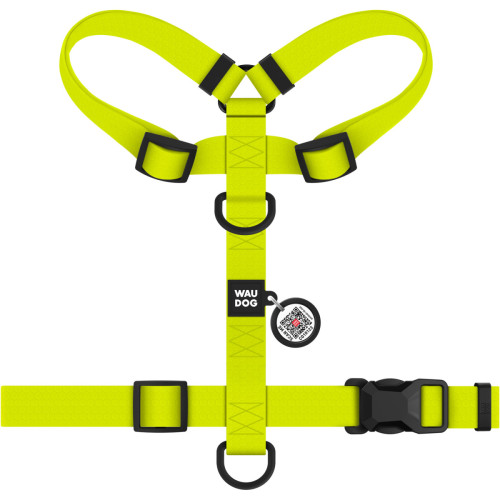Шлея для собак водостійка WAUDOG Magnet колір "Лимонний"