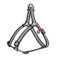 Шлея для собак светоотражающая водостойкая WAUDOG Waterproof с металлическим фастексом "Серая"