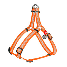 Шлея для собак світловідбивна водостійка WAUDOG Waterproof з металевим фастексом "Помаранчева"