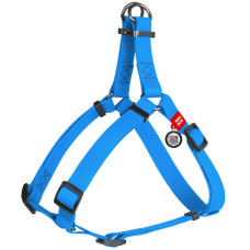 Шлея для собак водостійка WAUDOG Waterproof з металевим фастексом "Блакитна"