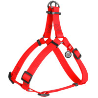 Шлея для собак водостойкая WAUDOG Waterproof с металлическим фастексом "Красная"