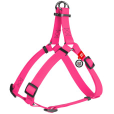Шлея для собак водостійка WAUDOG Waterproof з металевим фастексом "Рожева"