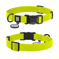 Нашийник для собак WAUDOG Magnet водостійкий, магнітна пряжка-фастекс, лимонний