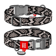 Нашийник для собак нейлоновий WAUDOG Nylon з QR-паспортом, малюнок "Змія", пластиковий фастекс - фото 1