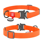 Нашийник для собак водостійкий WAUDOG Waterproof з QR-паспортом помаранчевого кольору - фото 1