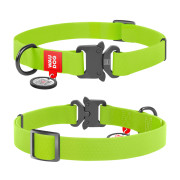 Нашийник для собак водостійкий WAUDOG Waterproof з QR-паспортом салатового кольору - фото 1