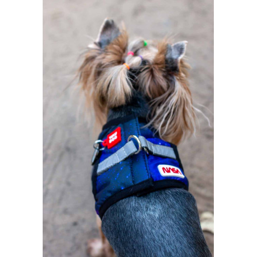М'яка шлея для собак WAUDOG Clothes малюнок "NASA21" з QR пасaпортом