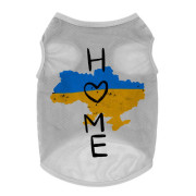 Майка для собак WAUDOG Clothes "Дім" з сітки, сіра, з принтом - фото 1