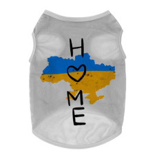 Майка для собак WAUDOG Clothes "Дом" из сетки, серая, с принтом