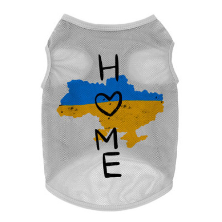 Майка для собак WAUDOG Clothes "Дом" из сетки, серая, с принтом