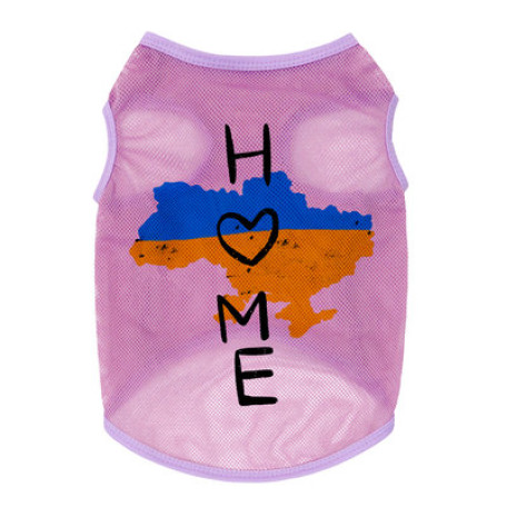 Майка для собак WAUDOG Clothes рисунок "Дом", сетка, розовая