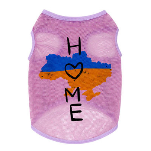 Майка для собак WAUDOG Clothes рисунок "Дом", сетка, розовая