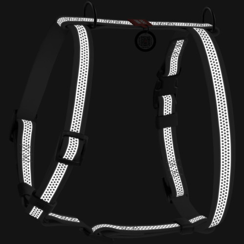 Шлея для собак Н-подібна світловідбивна WAUDOG Waterproof колір "Сірий"