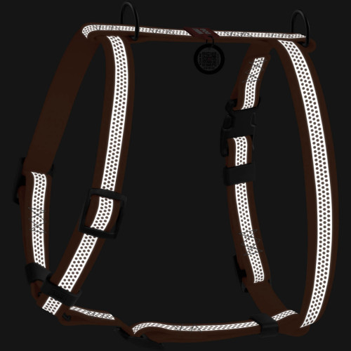 Шлея для собак Н-подібна світловідбивна WAUDOG Waterproof колір "Помаранчевий"