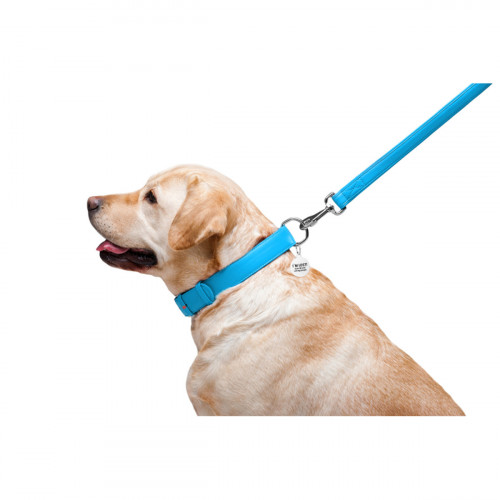 Шкіряний повідець для собак WauDog Glamour блакитного кольору, 122 см