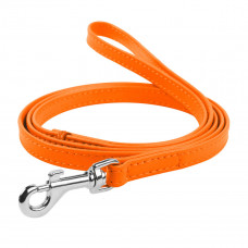 Шкіряний повідець для собак WauDog Glamour помаранчевого кольору, 122 см