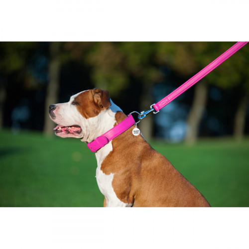 Шкіряний повідець для собак WauDog Glamour рожевого кольору, 122 см