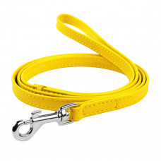 Шкіряний повідець для собак WauDog Glamour жовтого кольору, 122 см