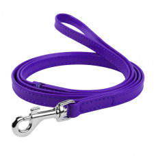 Шкіряний повідець для собак WauDog Glamour фіолетового кольору, 122 см