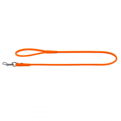Круглый кожаный поводок для собак WauDog Glamour оранжевого цвета, 122 см
