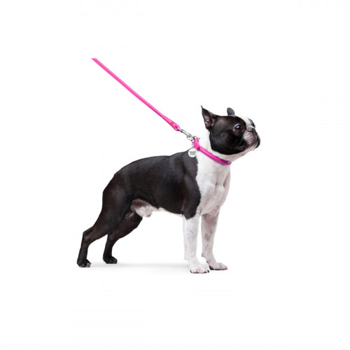 Круглий шкіряний повідець для собак WauDog Glamour рожевого кольору, 122 см