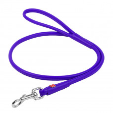 Круглый кожаный поводок для собак WauDog Glamour фиолетового цвета, 122 см