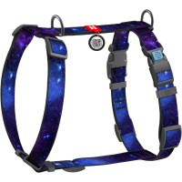 Шлея для собак анатомическая WAUDOG Nylon "NASA21" с QR-паспортом