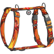Шлея для собак анатомічна H-подібна WAUDOG Nylon "Швидкість Флеша" з QR-паспортом