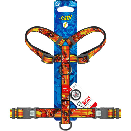 Шлея для собак анатомічна H-подібна WAUDOG Nylon "Швидкість Флеша" з QR-паспортом